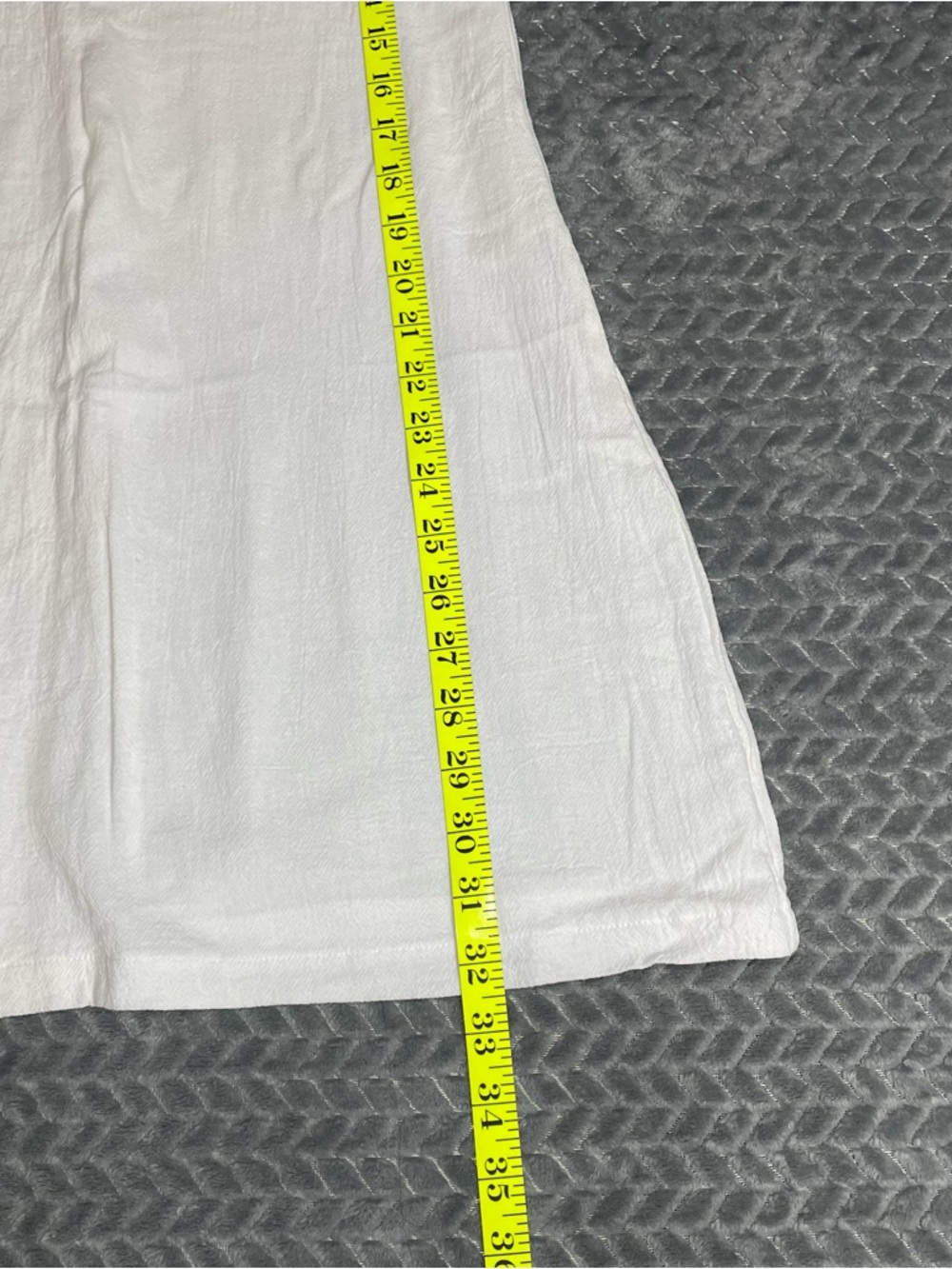 White Boho Tunic Dress Size S | Lace Trim V Neck Summer Casual - Picture 10 of 11